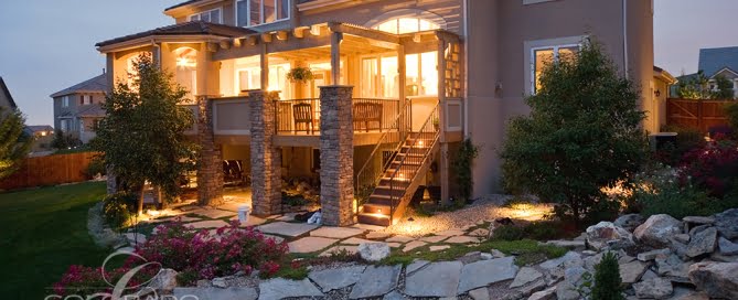Broomfield Masterpiece Covered Deck with Pergola, Trellis, Grill Buffet. Outdoor Living