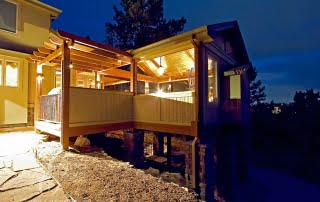 Four-Season Rustic Covered Deck with Outdoor Living Areas – Parker