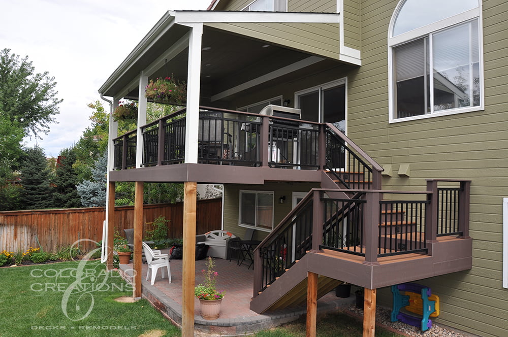 Highlands Ranch Covered Deck Switchback Staircase