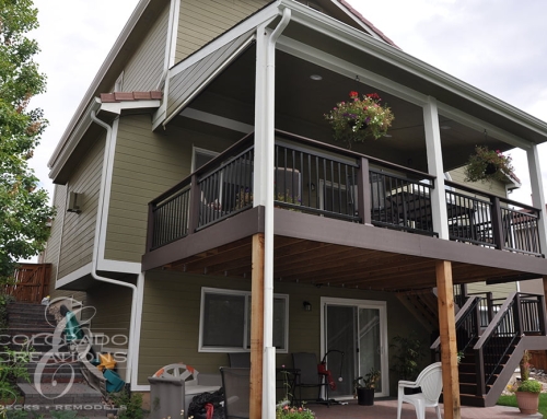 Custom Covered Deck Featuring a Switchback Staircase