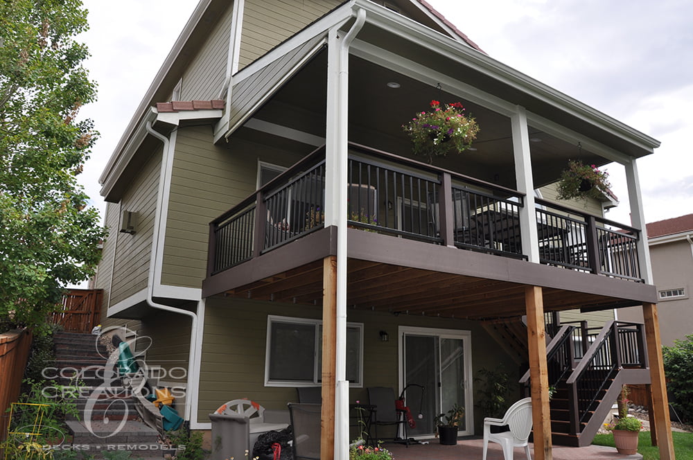 Highlands Ranch Covered Deck Switchback Staircase