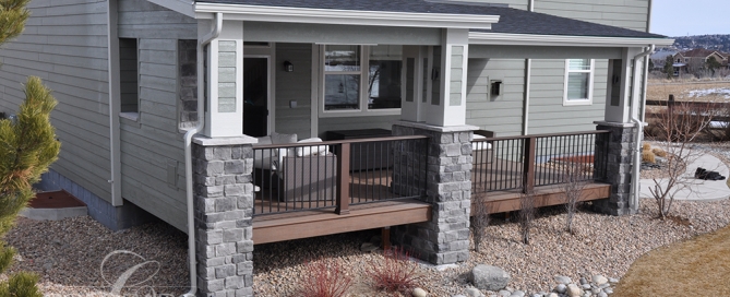 Castle Rock Deck Contractor - Covered Deck with Fireplace