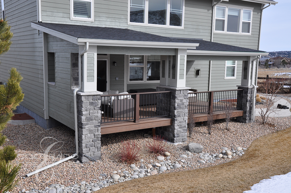 Castle Rock Deck Contractor - Covered Deck with Fireplace
