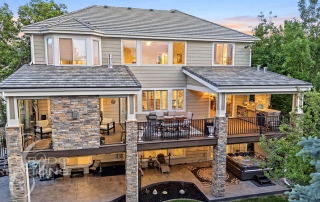 Castle Rock Outdoor Living Room with Fireplace and TV